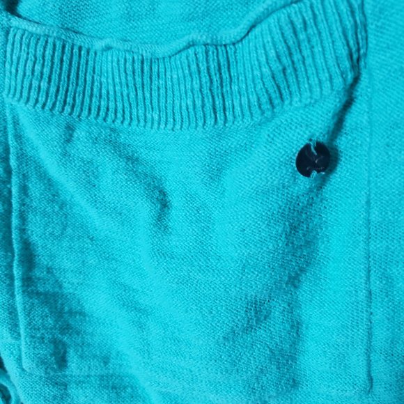 Eddie Bauer Women's Small Cotton Cardigan Sweater Teal - Picture 2 of 9